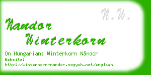 nandor winterkorn business card